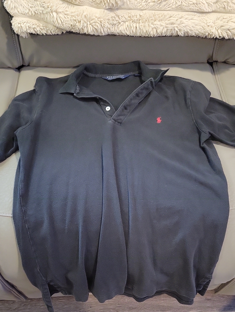 Polo by Ralph Lauren Black Polo with Red Pony Embroidery